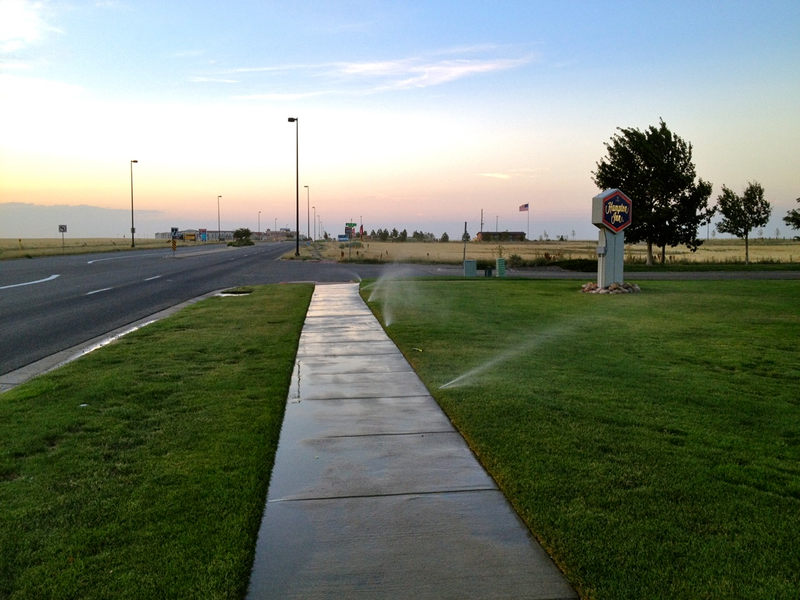 Denver Water touts its successful conservation programs, but the provider has a long way to go. Late in the summer of 2012 during a drought, with major wildfires burning in Colorado, the sprinkler system along Tower Road, near Denver International Airport, was going full blast. Much of the water Denver takes from mountain streams is used for lawns, and activists like Gary Wockner say it’s immoral to further deplete struggling streams when so much water is already being used for non-essential landscaping. @bberwyn photo